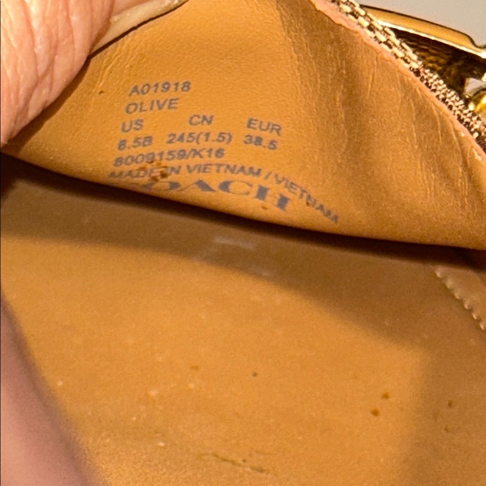 Coach Brown and Tan Loafers with Gold Accents - Picture 9 of 9